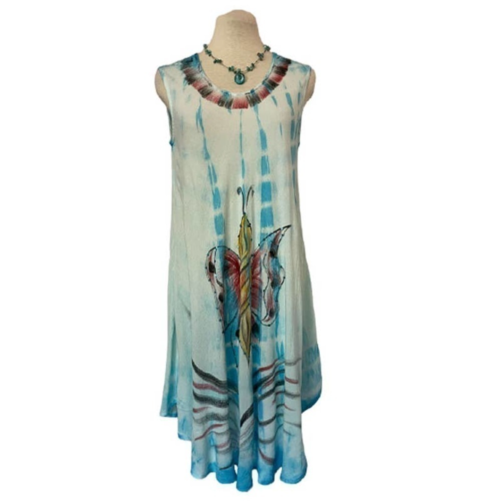 𝅺❤️ Indian Boutique Butterfly Shift Sleeveless Dress Free Size